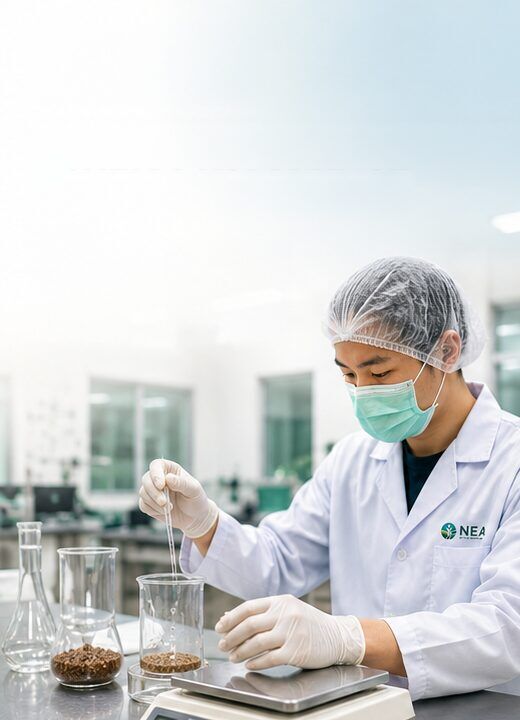 Laboratory technician testing brown sugar quality